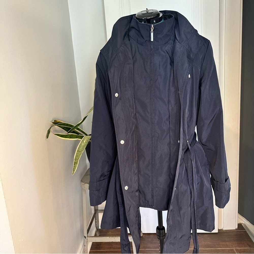 Croft and Barrow Rain Jacket, Size 1X navy - Picture 9 of 15